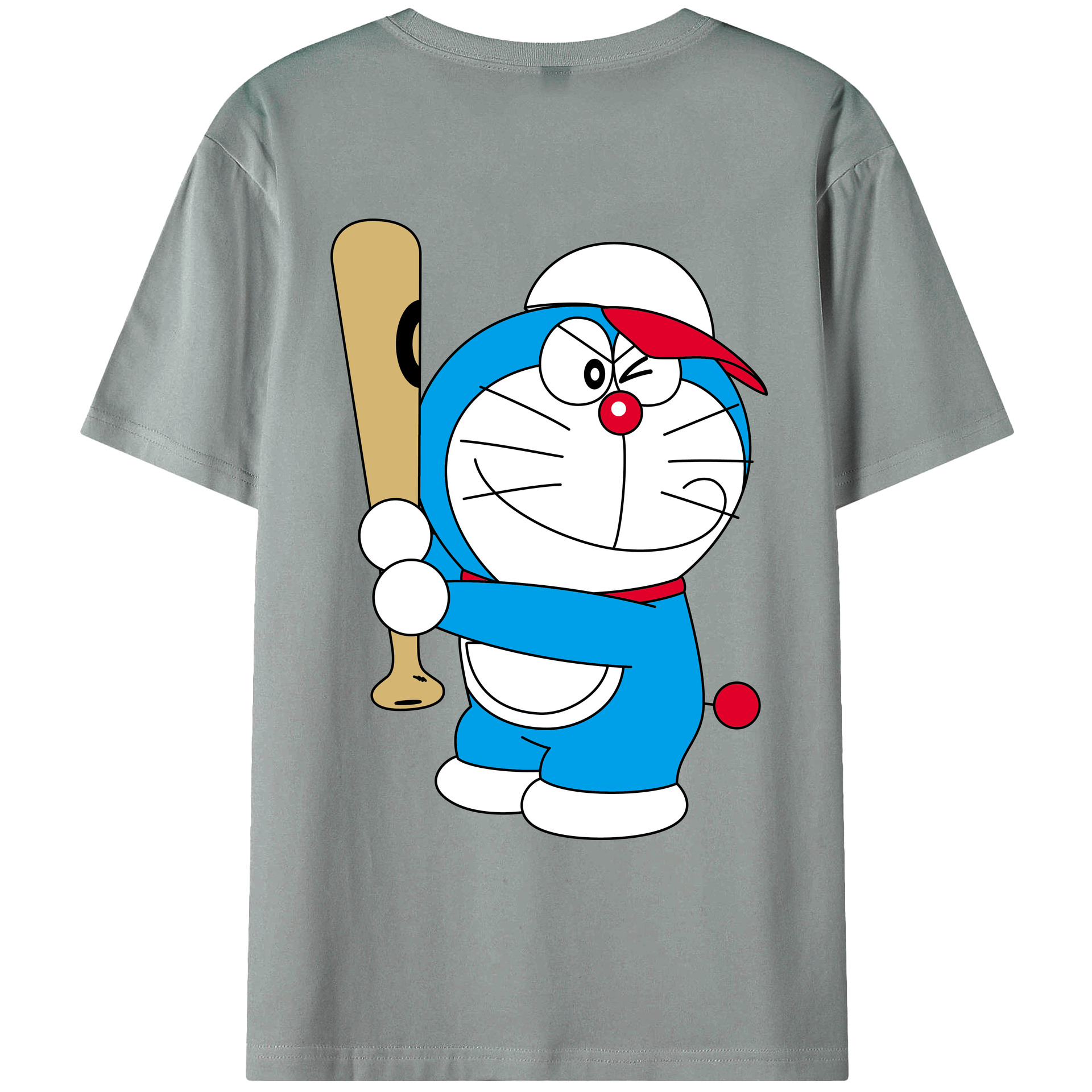 （画像用） ドラえもん Doraemon 綿100％ メンズ半袖Tシャツ（バックプリント） 通気性